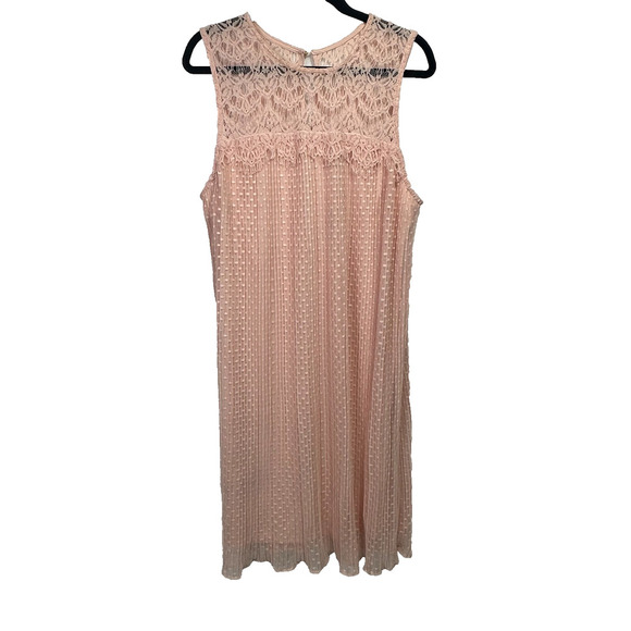 LANE BRYANT NWT size 14/16 pink Blush Embroidered Dot Mesh Swing Dress Beautiful - Picture 4 of 15